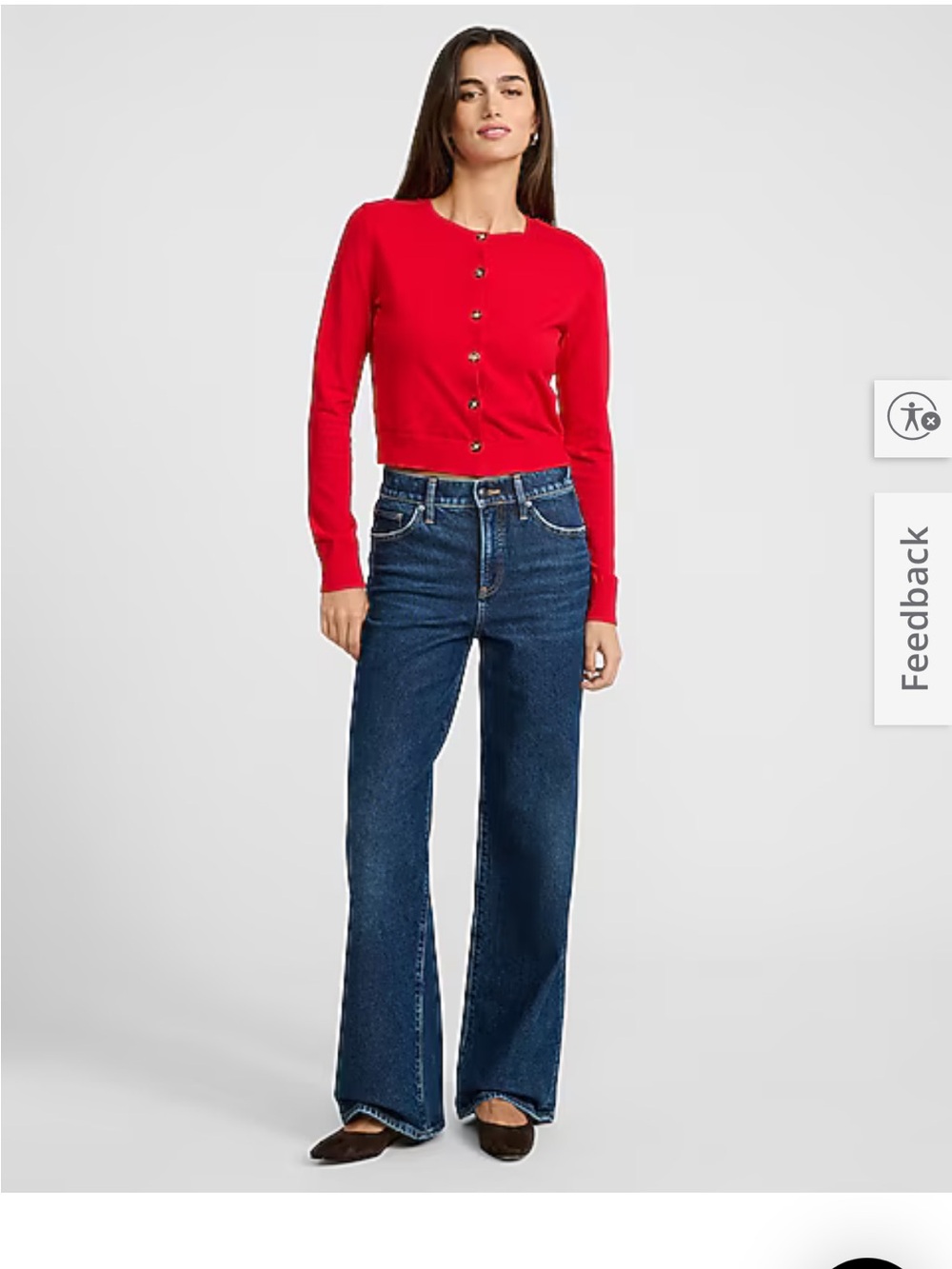 Express High-Rise Wide-Leg Jeans in Dark Blue